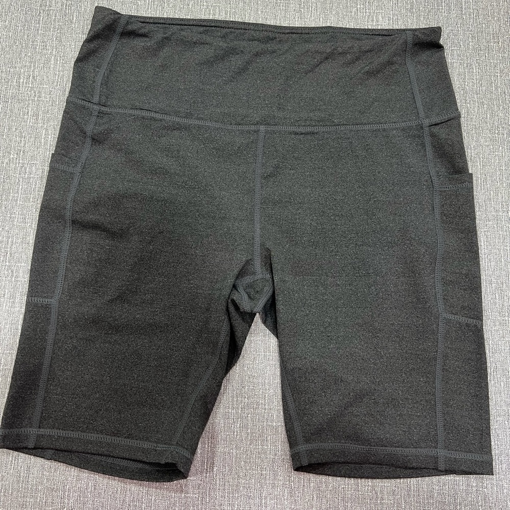 Gray  Biker Shorts with pockets